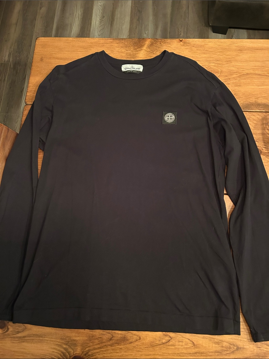 Stone Island Black Long Sleeve With Compass Patch
